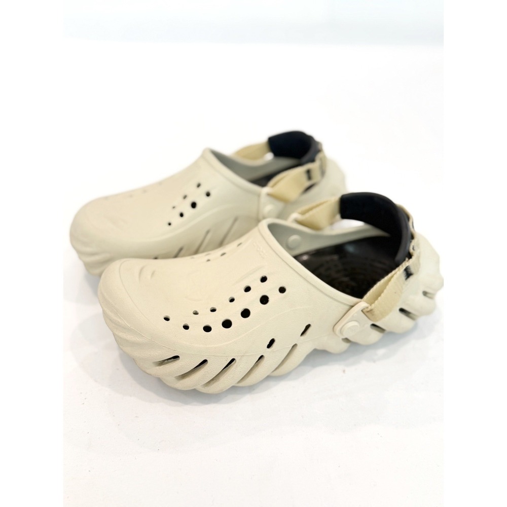 Crocs clogs Men's 6 Women's 7 cream & white #clogs #comfort Strap casual slip on